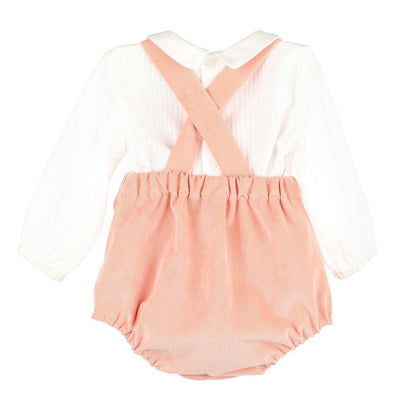 Sophie & Lucas Boys Pumpkin Cord Bubble with Embroidered Shirt