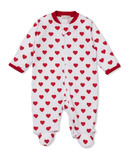 Kissy Kissy Baby Red Hearts Be My Valentine Zipper Footie
