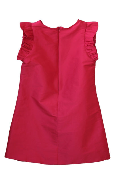 Susanne Lively Girls A-Line Christmas Dress - Flutter Sleeves - Red