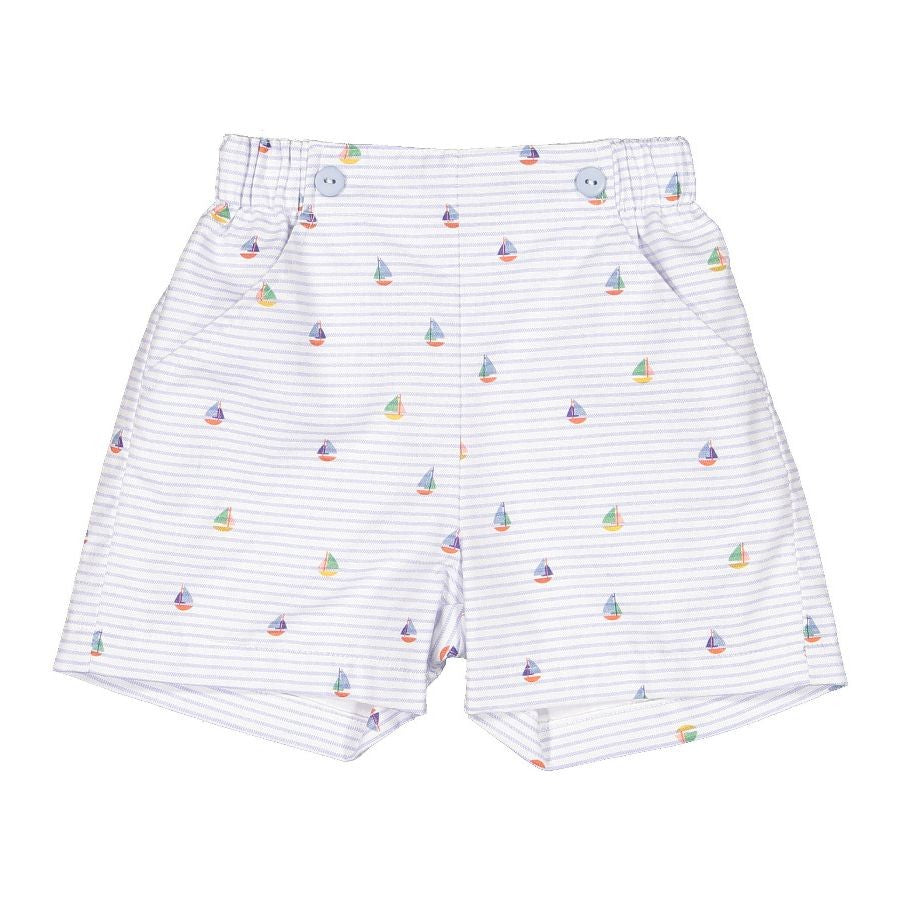 Sal & Pimenta Boys Shorts - Blue Nautical Boats Print