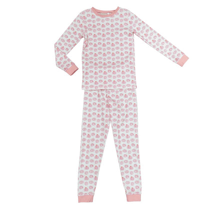 James & Lottie Girls Two Piece Pajamas Jammies - Pumpkins - Pink