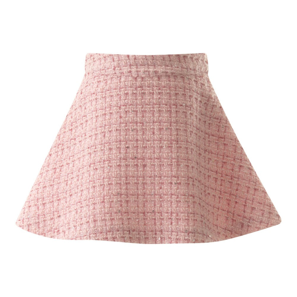 Rachel Riley Girls Pink Tweed Jacket & Skirt Set
