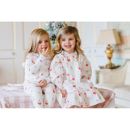 Sal & Pimenta Girls Pajamas - Pink Merry Christmas Cupcakes