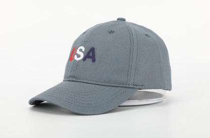 Little Kideauxs Kids Hat - American USA on Gray