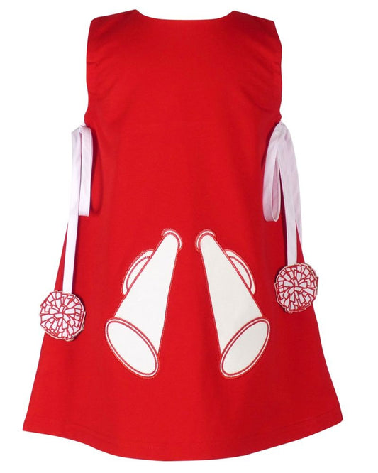 Yellow Lamb Girls Game Day Jumper Cheer Dress - Red