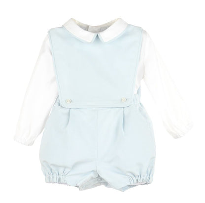 Sophie & Lucas Baby Boys Classic Poplin Overall with Shirt - Blue