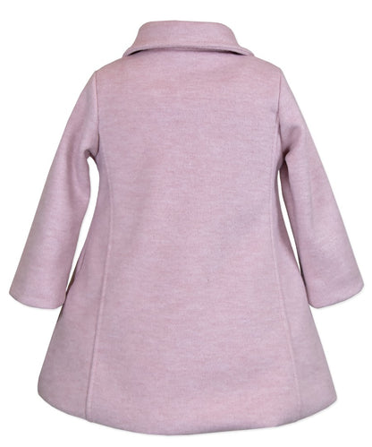 Widgeon Girls Dress Coats - Two Bow Car Coat - Heather Pink