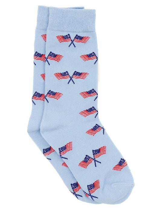 Properly Tied Boys Lucky Duck Socks - Blue American Freedom Flags by Properly Tied