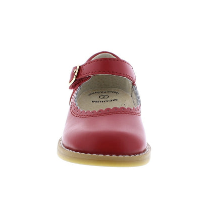 Footmates Girls School Shoes - Allie Mary Janes - Apple Red