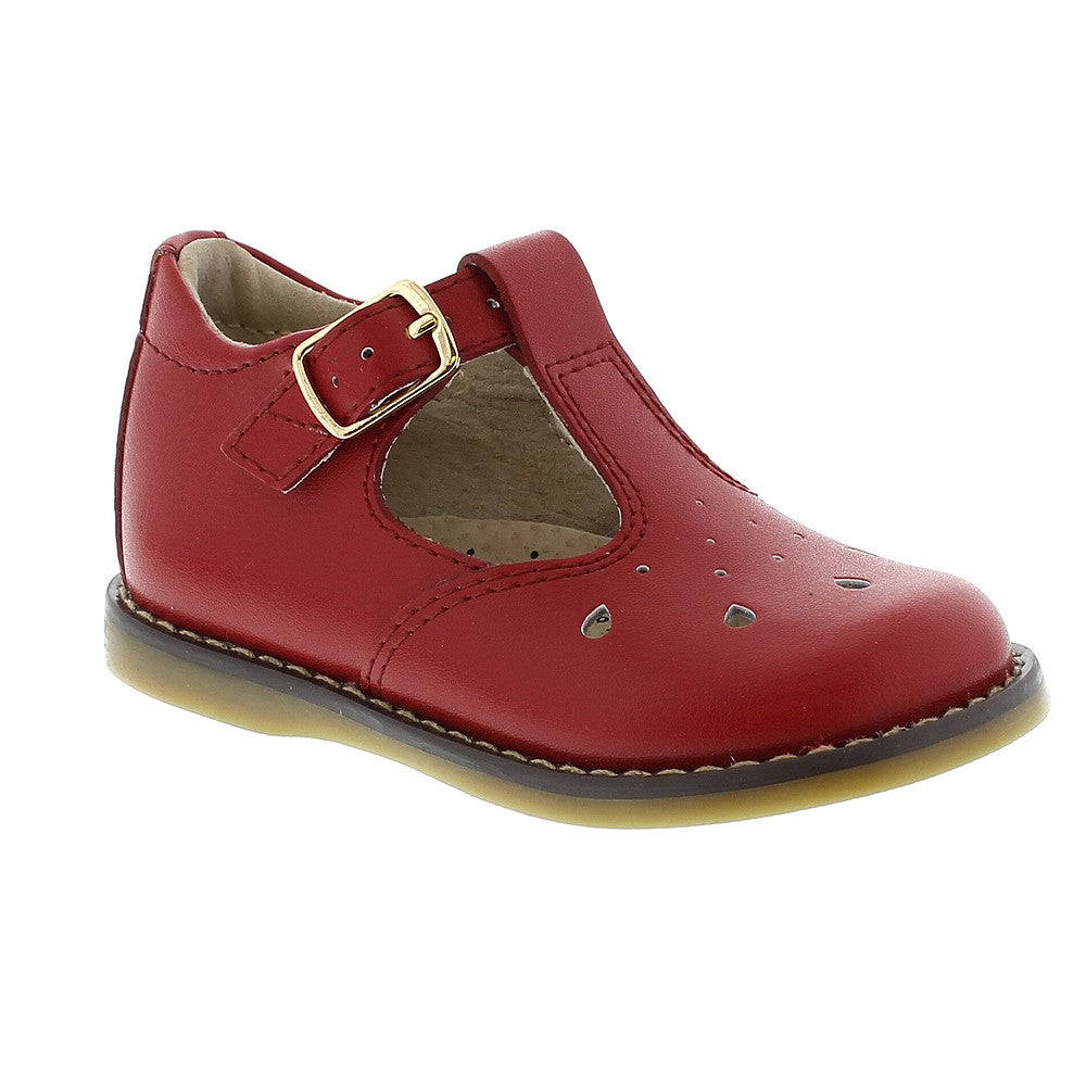 Footmates Girls Shoes - Harper - T-Strap - Apple Red