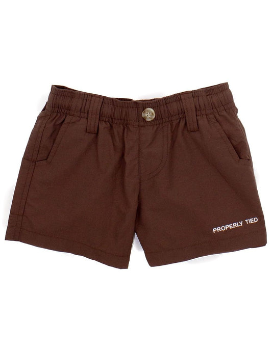 Properly Tied Boys Mallard Shorts - Bark Brown