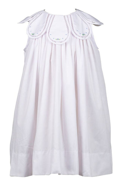 Proper Peony Girls Birdie Tulip Collar Dress - White