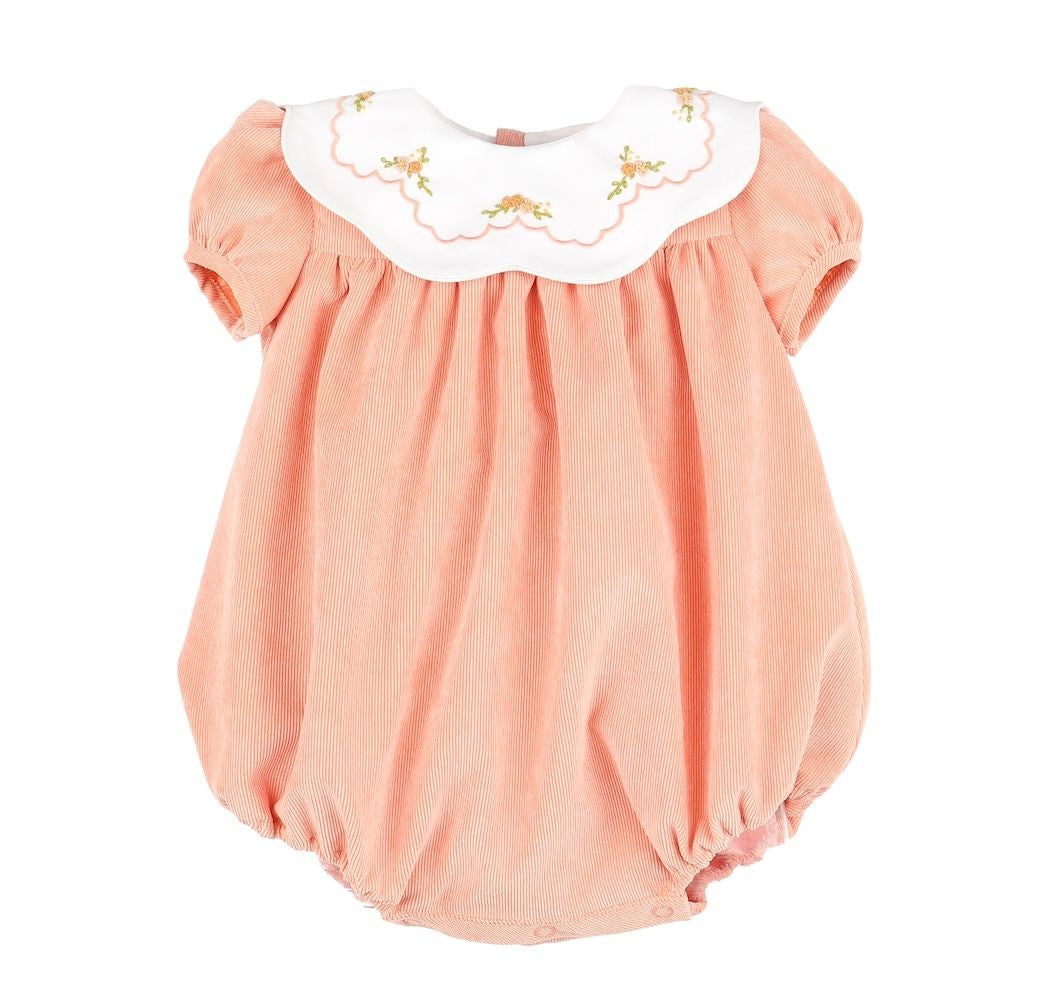 Sophie & Lucas Baby Girls Pumpkin Cord Bubble - Scallop Collar