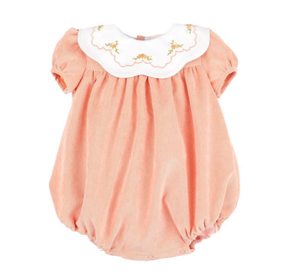 Sophie & Lucas Baby Girls Pumpkin Cord Bubble - Scallop Collar