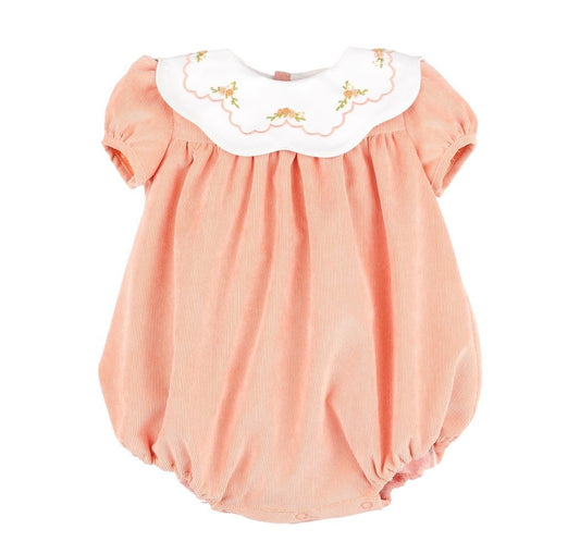 Sophie & Lucas Baby Girls Pumpkin Cord Bubble - Scallop Collar