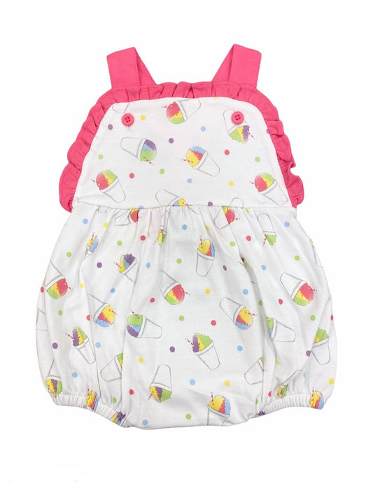 La Luna Playwear - Girls Hot Pink Trim Bubble - Snow Cones