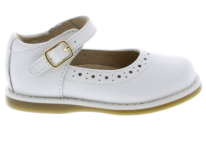 Footmates Girls Shoes - Heather Mary Janes - White