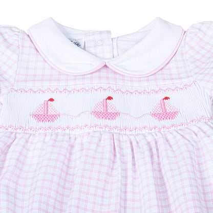 Magnolia Baby Ahoy Baby Classics Smocked Collared S/S Girl Bubble