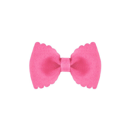 Wee Ones Girls Scallop Edge Bow - Tiny Bow Tie - Hot Pink