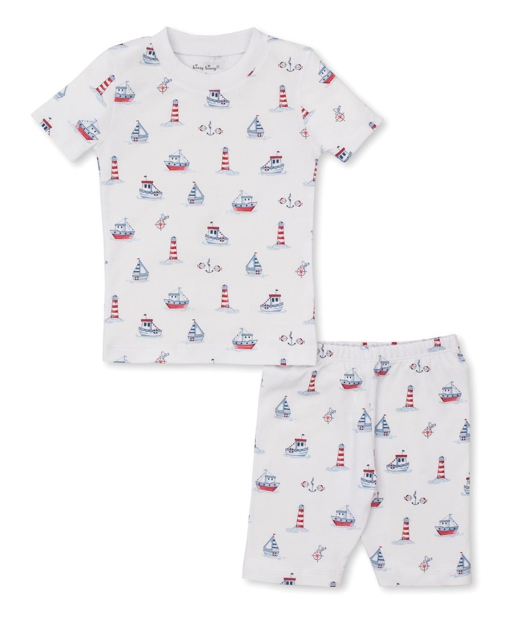 Kissy Kissy Boys Blue Boats Seas the Day Short Pajamas