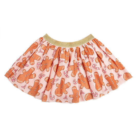 Sweet Wink Girls Tutu Skirt - Pink Christmas Gingerbread