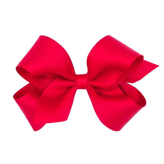 Wee Ones Girls Pastel Matte Satin Hair Bow - Red