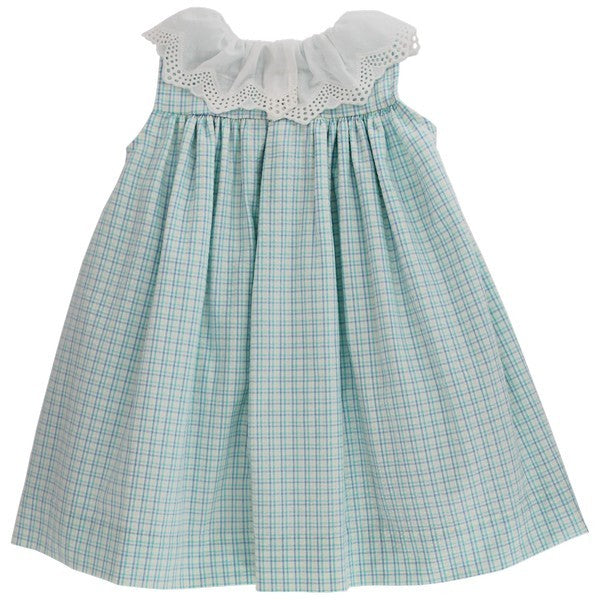 Bailey Boys Girls Blue Laurel Seersucker Float Dress - Eyelet Collar