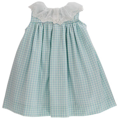 Bailey Boys Girls Blue Laurel Seersucker Float Dress - Eyelet Collar