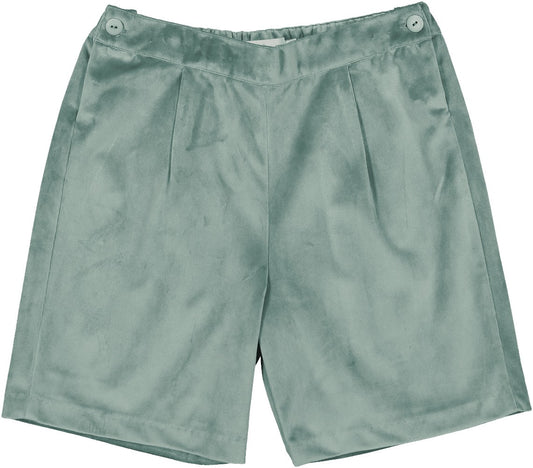 Sal & Pimenta Boys Dressy Shorts - Velvet - Forest Sage Green