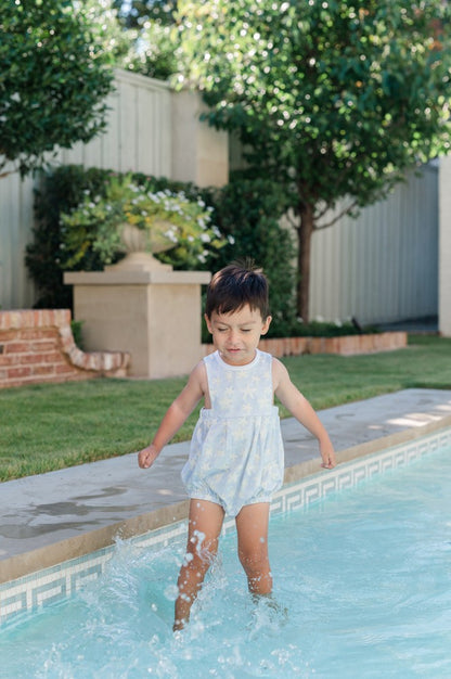 Proper Peony Pima Baby Boys Bubble - Blue Starfish