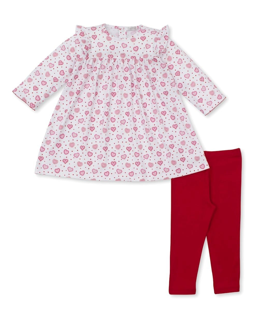 Kissy Kissy Toddler Girls Red Heartfelt Hearts Valentine Leggings Set