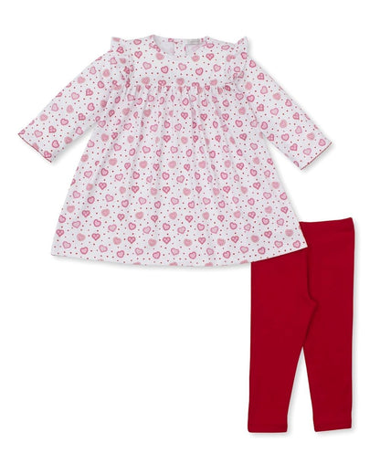 Kissy Kissy Toddler Girls Red Heartfelt Hearts Valentine Leggings Set