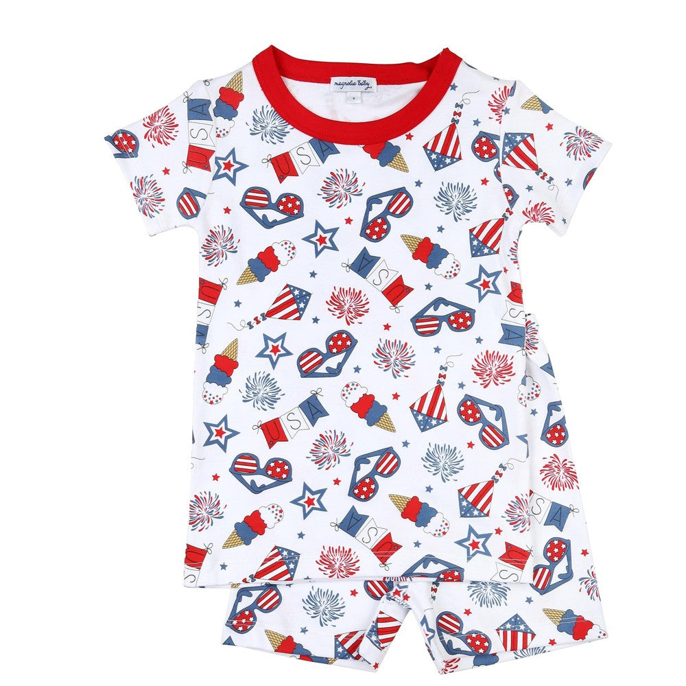 Magnolia Baby What a Blast! Patriotic Astro Pops Short Pajamas