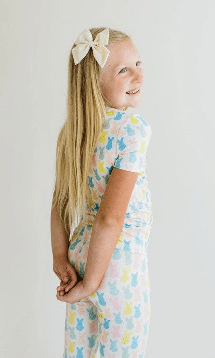 Ollie Jay Girls Bamboo Pajamas PJ Set - Marshmallow Bunny Peeps