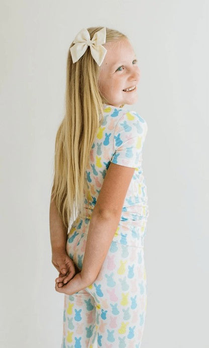 Ollie Jay Girls Bamboo Pajamas PJ Set - Marshmallow Bunny Peeps