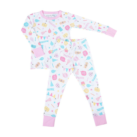Magnolia Baby Girls Time to Celebrate Birthday Long Pajamas - Pink