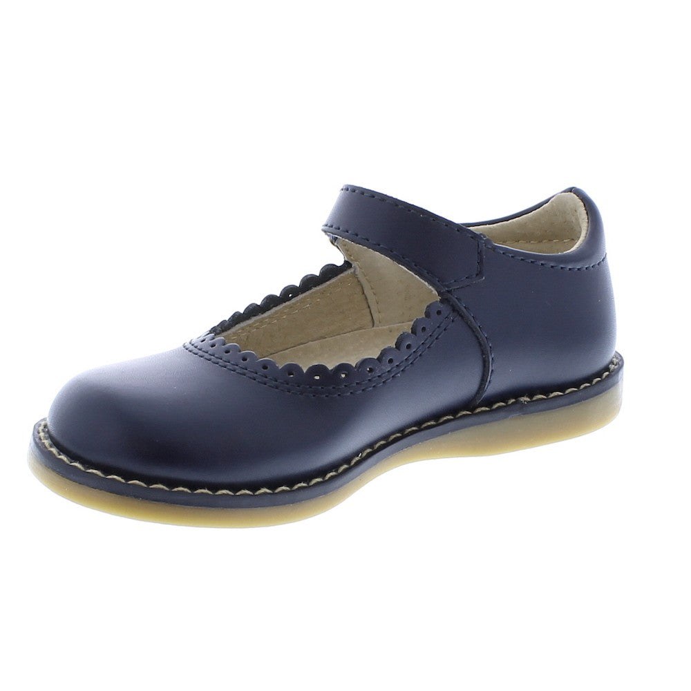 Footmates Girls School Shoes - Allie Mary Janes - Navy Blue