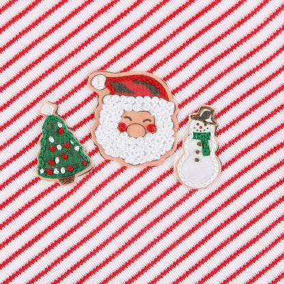 Magnolia Baby Red Christmas Cookie Exchange Embroidered Footed Pant Set