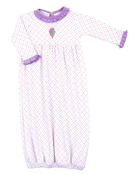 Magnolia Baby Girls Purple Tiny Ice Cream Ruffle Gown