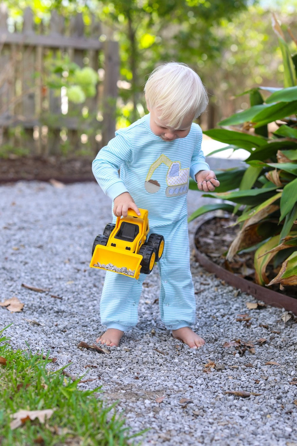 Trotter Street Kids Baby Boys Romper - Construction Truck