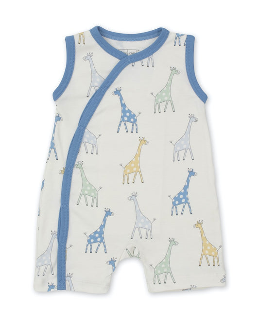 Kissy Kissy Love Baby Boys Blue Giraffe Friends Sleeveless Playsuit Romper