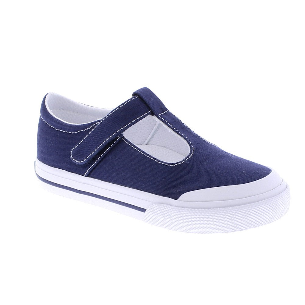 Footmates Girls Shoes - Drew Vulcanized Canvas Mary Janes - Navy Blue