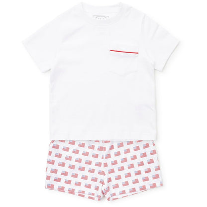 Lila & Hayes Boys Walker Shorts Set - American Flag