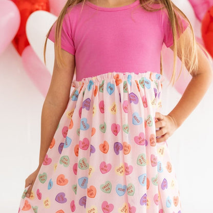 Sweet Wink Girls Valentine's Day Tutu Dress - Pink Candy Hearts
