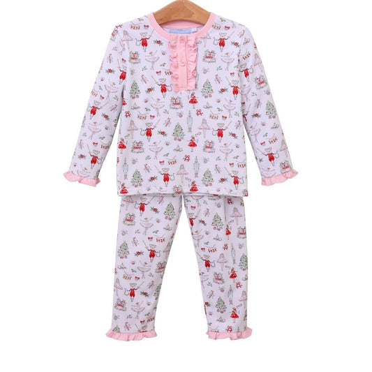 Trotter Street Kids Girls Ruffle Lounge Pants Set - Nutcracker Ballet