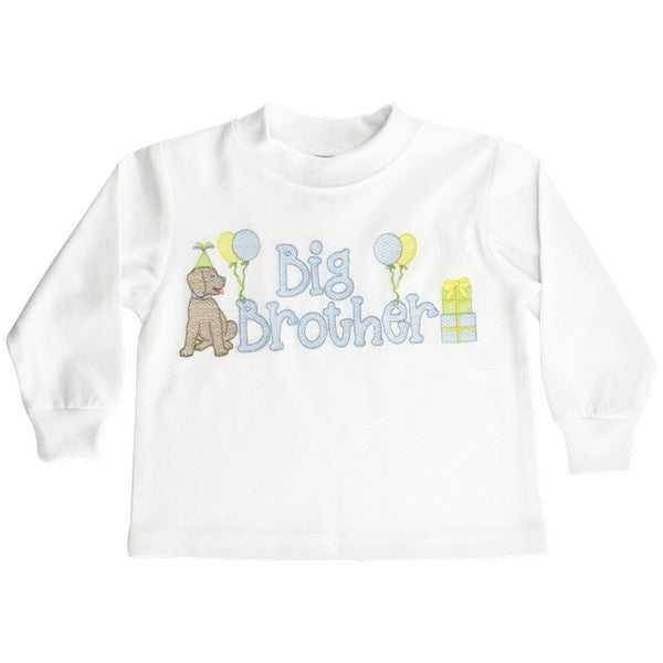 Bailey Boys Big Brother Shirt - Long Sleeves - Dog & Balloons & Gifts