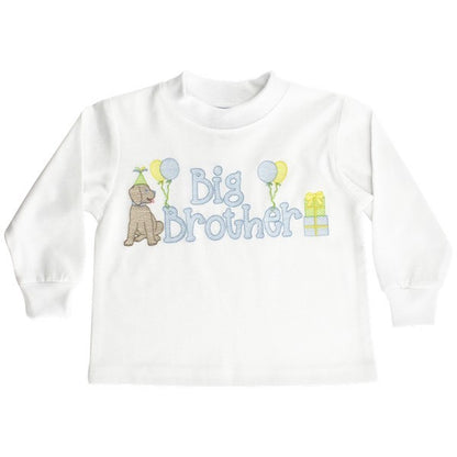 Bailey Boys Big Brother Shirt - Long Sleeves - Dog & Balloons & Gifts by Bailey Boys