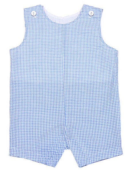 Funtasia Color Works Infant / Toddler Boys Gingham Seersucker Jon Jon - Light Blue