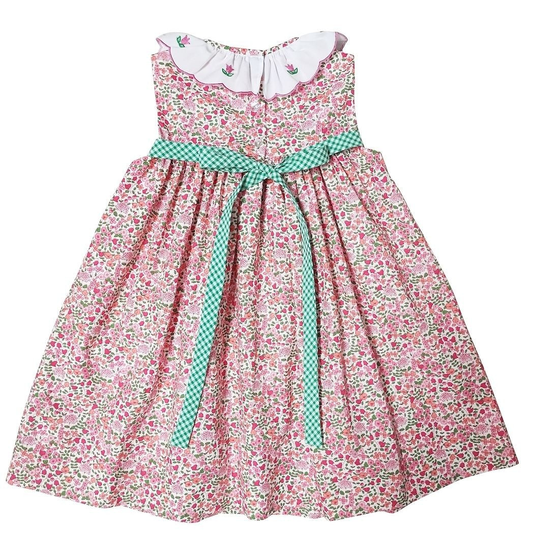 Marco & Lizzy Girls Pink Floral Sleeveless Float Dress - Embroidered Collar 6 Marco & Lizzy Girls Pink Floral Sleeveless Float Dress - Embroidered Collar 6