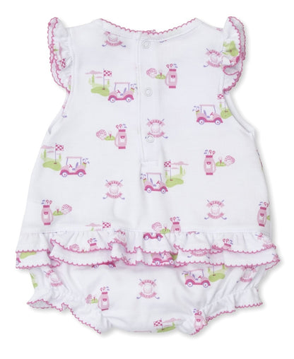 Kissy Kissy Baby Girls Pink Golf Club Print Ruffle Bubble